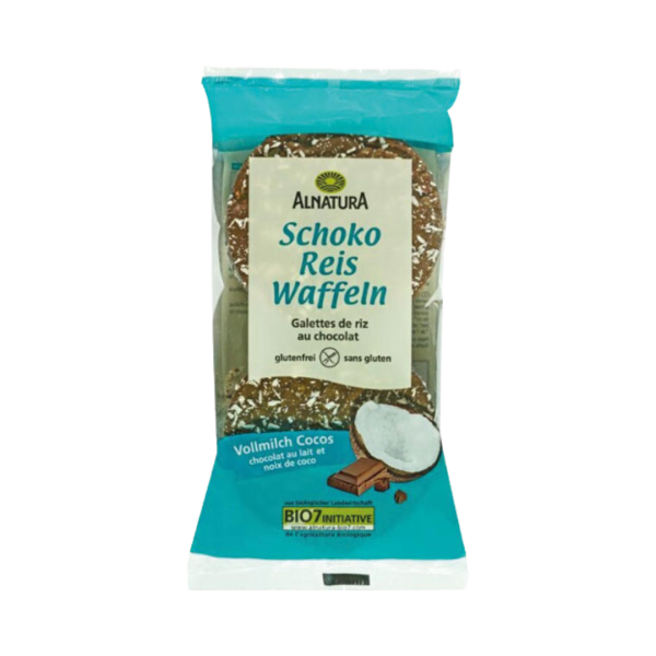 Alnatura Bio Schoko Reiswaffeln Vollmilch Cocos, 100g
